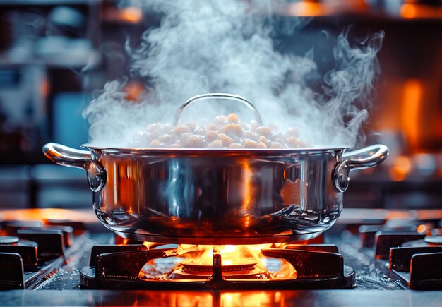 Koch kocht mit Dampfpfanne auf StovexA