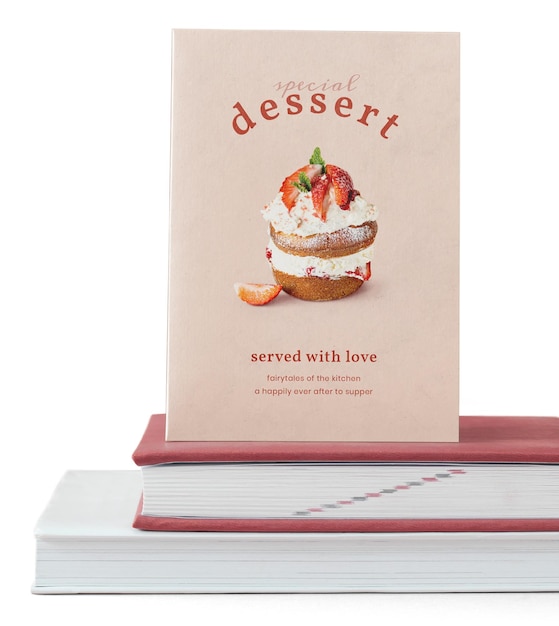 Kochbuch PNG-Mockup spezielles Dessertrezept