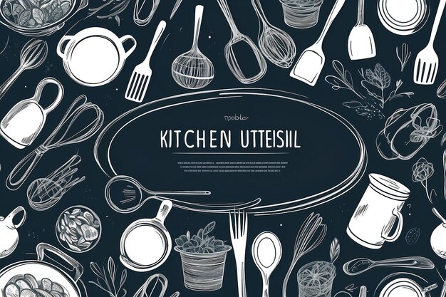 Kochhintergrund Restaurant-Poster Horizontales nahtloses Muster mit Händen
