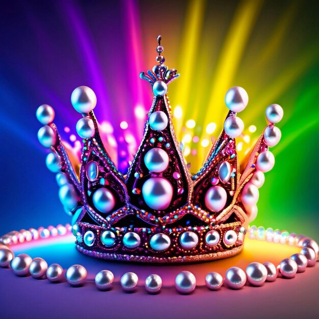 Königliche Krone mit Juwelen und lila Farbe
