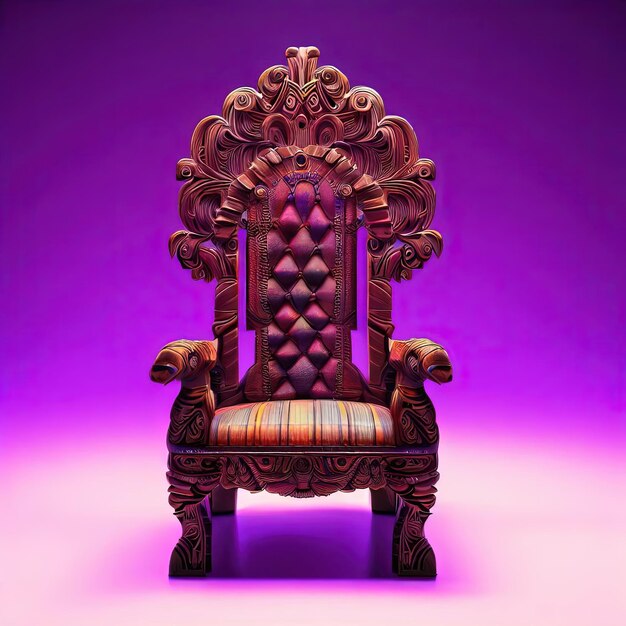 Königliche Majestät faszinierendes Stockfoto eines luxuriösen königlichen Stuhls, der Eleganz und Opulenz ausstrahlt