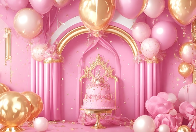 Königliche Wärme Ein einladender Hintergrund mit Pink und Gold für eine festliche Party