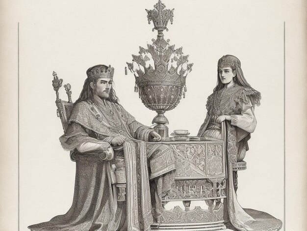 Foto königskrone eingravierte antike illustration aus brockhaus konversationslexikon 1908