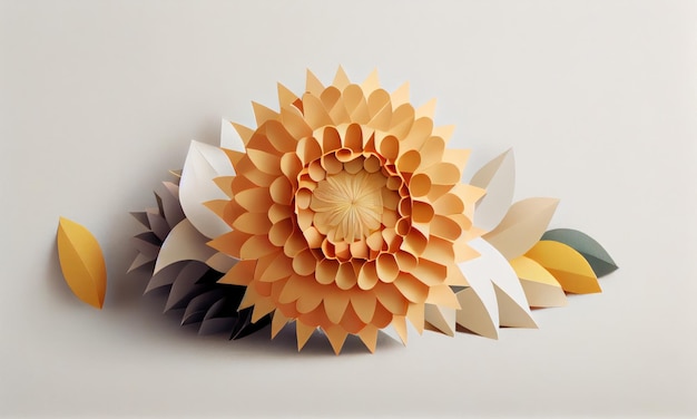 Königsmantelblume aus Papierhandwerk Generative KI