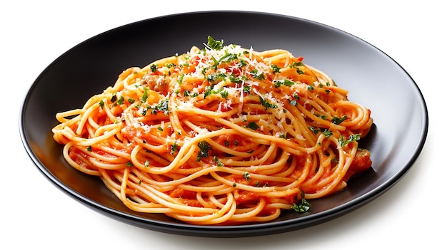 köstliche appetitliche klassische Spaghetti-Pasta mit Tomatensauce Parmesan