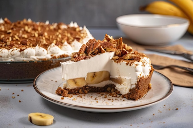 Köstliche Banoffee Pie Beige- und Goldtöne eines britischen Klassikers