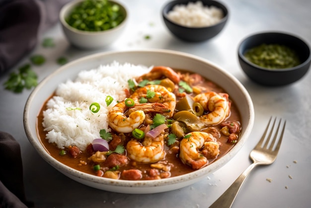 Köstliche Cajun-Küchen-Food-Fotografie