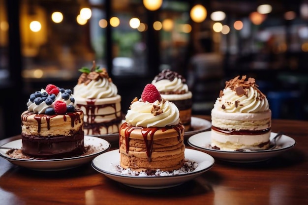 Köstliche Dessertkuchen in einem normalen Café