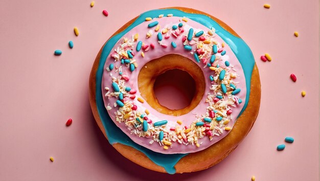 Köstliche Donuts mit Sprinkles auf weißem hellen Hintergrund