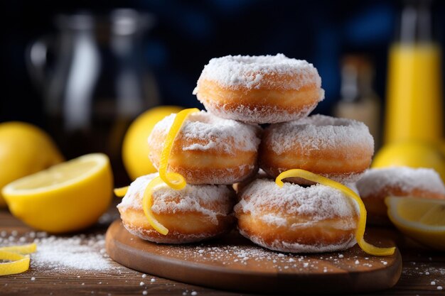 köstliche Donuts mit Zitronen-Topping