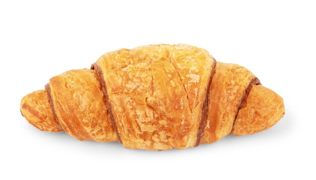 Köstliche frische Croissants auf weißem Hintergrund Croissants isoliert Französisches Frühstück