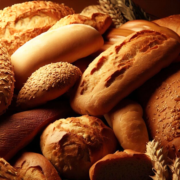 Köstliche frische Mischung aus Brot-Food-Konzeptfoto