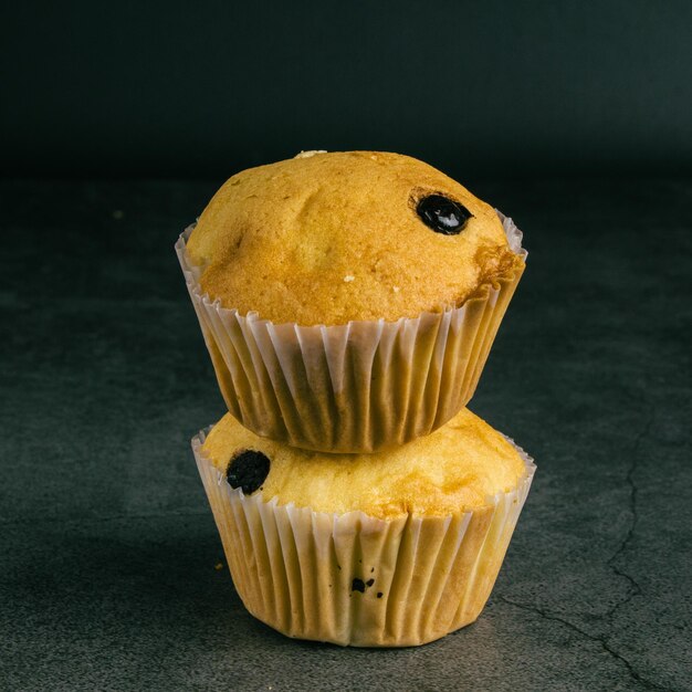 Köstliche gebackene Muffins Schokoladen-Muffins