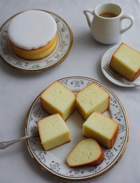 köstliche hausgemachte Schwammkuchen, isoliert auf Weiß