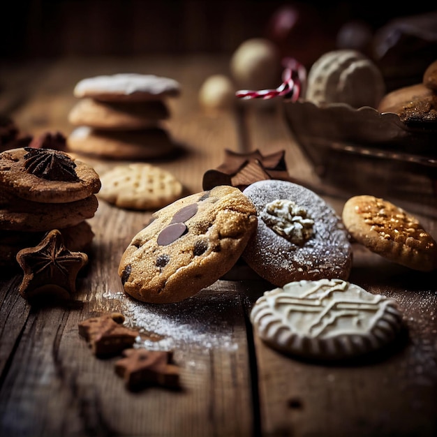 Köstliche hausgemachte Weihnachtsplätzchen und andere Weihnachtsleckereien in der Nähe