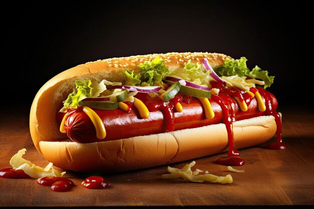 Foto köstliche hotdog-bilder generative ki