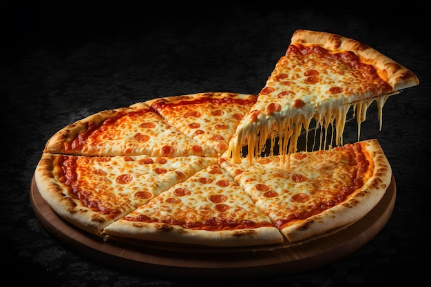 Köstliche Käsepizza Lebensmittel professionelle Fotografie generative ai