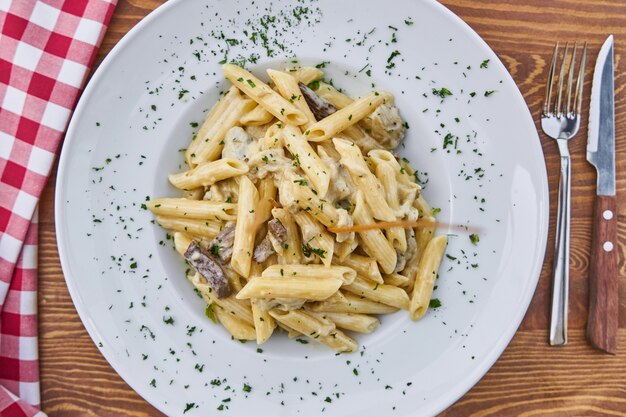 Köstliche Pasta mit Pilz