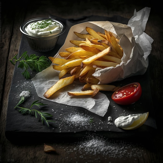 Köstliche Pommes Frites knusprig und goldbraun