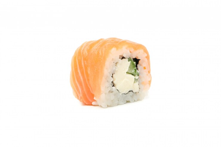 Foto köstliche sushi-rolle isoliert