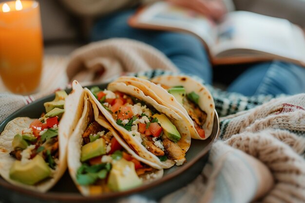 Foto köstliche traditionelle mexikanische tacos in einem gemütlichen zuhause bereit zum abendessen