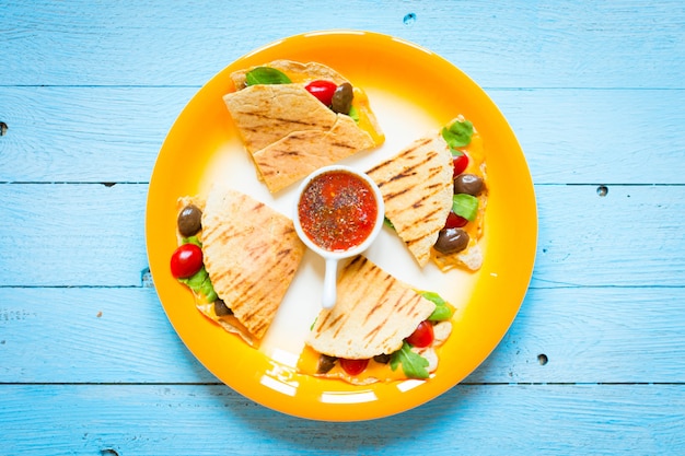 Köstliche vegetarische Quesadillas