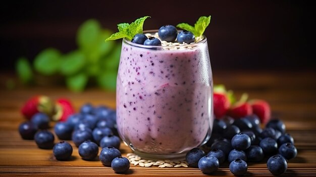 Köstlicher Bananen- und Blaubeer-Smoothie