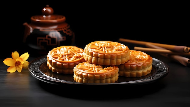 Köstlicher chinesischer traditioneller Mondkuchen zum Mittherbstfest