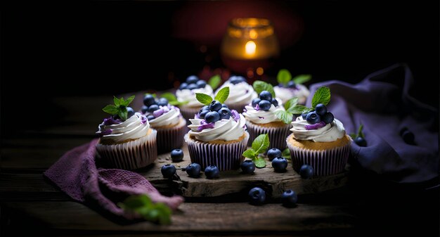 Köstlicher Cupcake mit Blaubeere