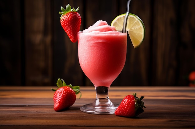 Köstlicher Daiquiri mit Erdbeeren-Hochwinkel