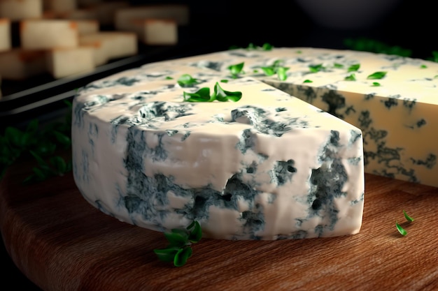 Köstlicher Käse mit Schimmel, Edelschimmel-Bru-Käse, AI generiert