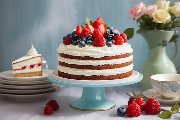 köstlicher Kuchen auf dem Kuchenstand