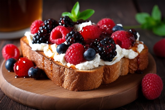 köstlicher Kuchen mit Beeren und Erdbeeren