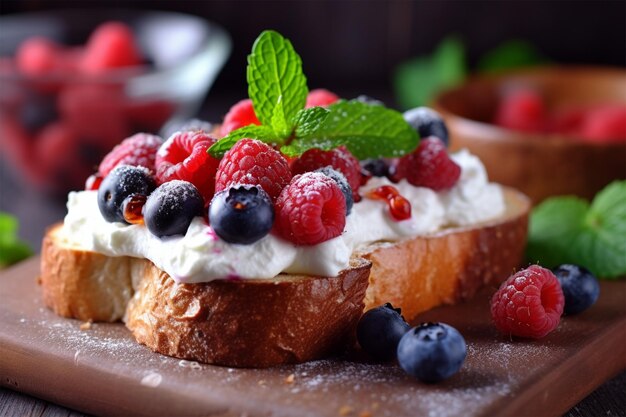 köstlicher Kuchen mit Beeren und Erdbeeren