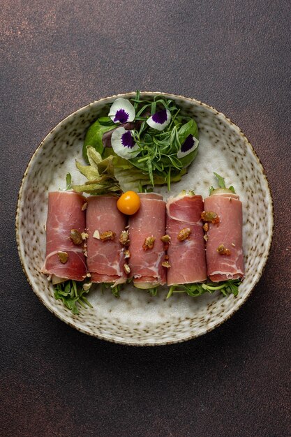 Foto köstlicher snack in einem restaurant