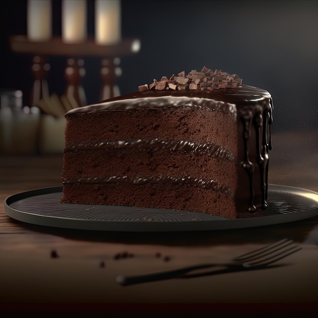 Köstliches Dessert, eleganter, hausgemachter Schokoladenkuchen