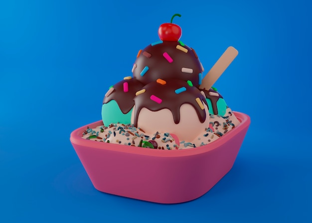 Foto köstliches dessert im cartoon-stil