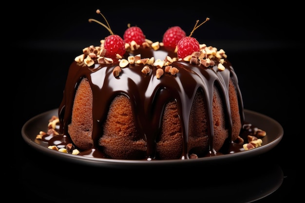 Köstliches Dessert mit Schokoladen-Gugelhupf