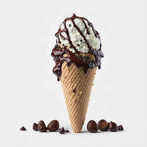 Köstliches Eis in Biskuit-Vanille und Schokolade