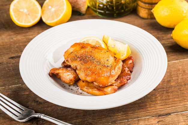 Köstliches gegrilltes Hähnchenkotelett mit Zitrone