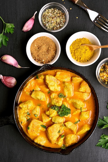 Foto köstliches hühnercurry