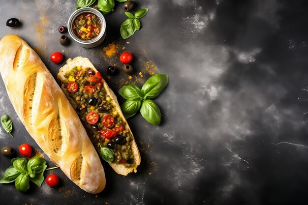 Köstliches italienisches Ciabatta-Brot mit Kräutern und Olivenöl