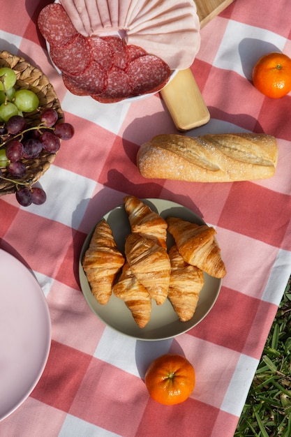 Foto köstliches picknick-stillleben