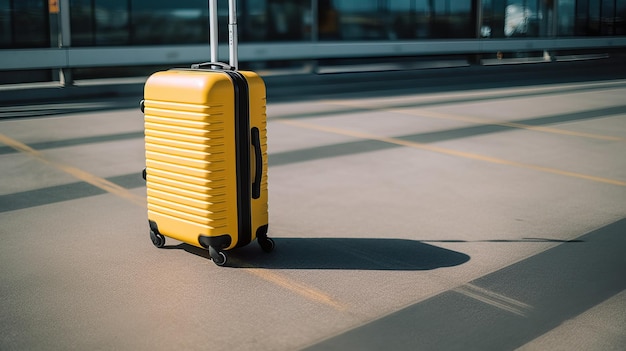 Koffer auf dem Boden eines Flughafen-Reisekonzepts