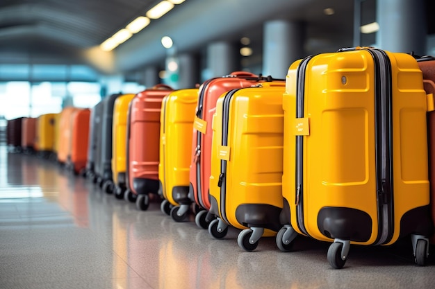 Koffer auf Gepäckförderband am Flughafenterminal Generative KI