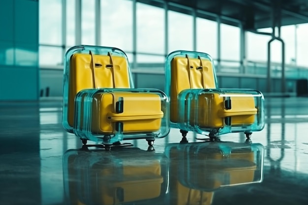 Koffer Reisen Flug Business Transport Abflugterminal Gepäck Tasche Generative KI