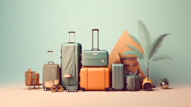 Koffergepäck für Sommerreisen und Urlaub