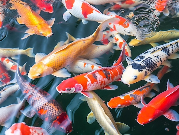 Koi-Fische im Wasser