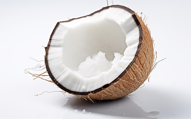 Foto kokosnuss auf weißem hintergrund