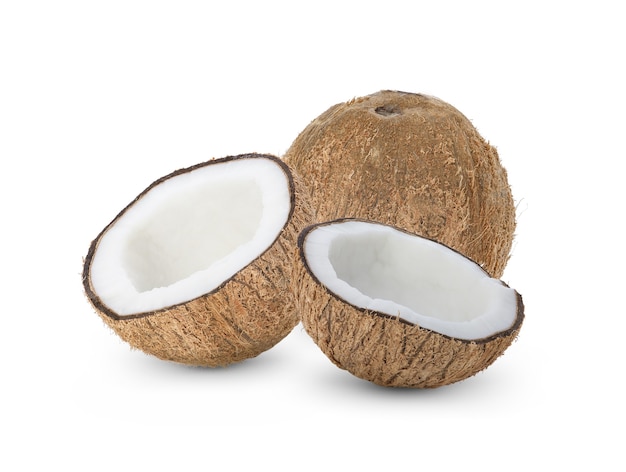 Kokosnuss isoliert auf Weiß.